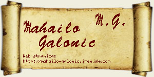 Mahailo Galonić vizit kartica